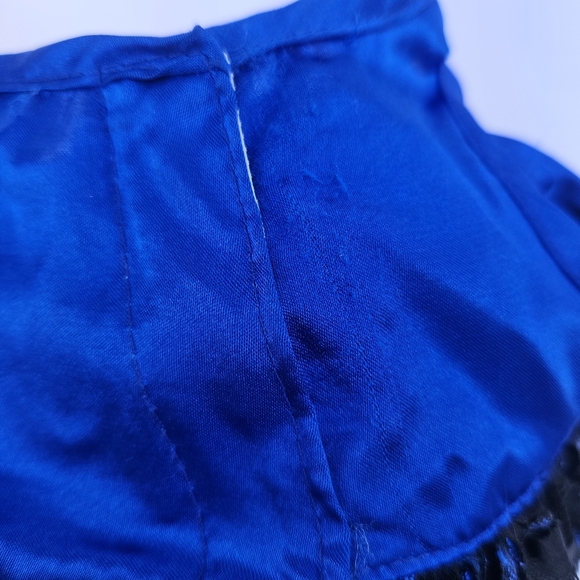 Build A Bear Fancy Royal Blue Dress Layered Ruffed Black Rosettes - Picture 4 of 6